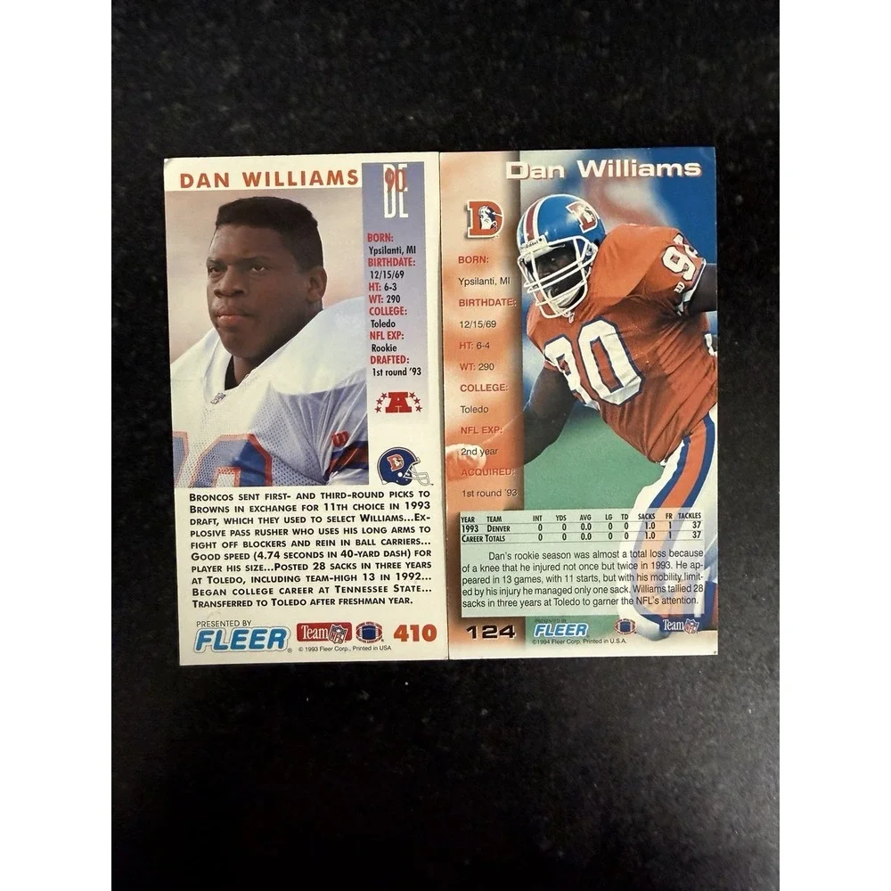 Dan Williams Auto Lot‎ (24) Denver Broncos Signed Cards 1993 Rookie Era